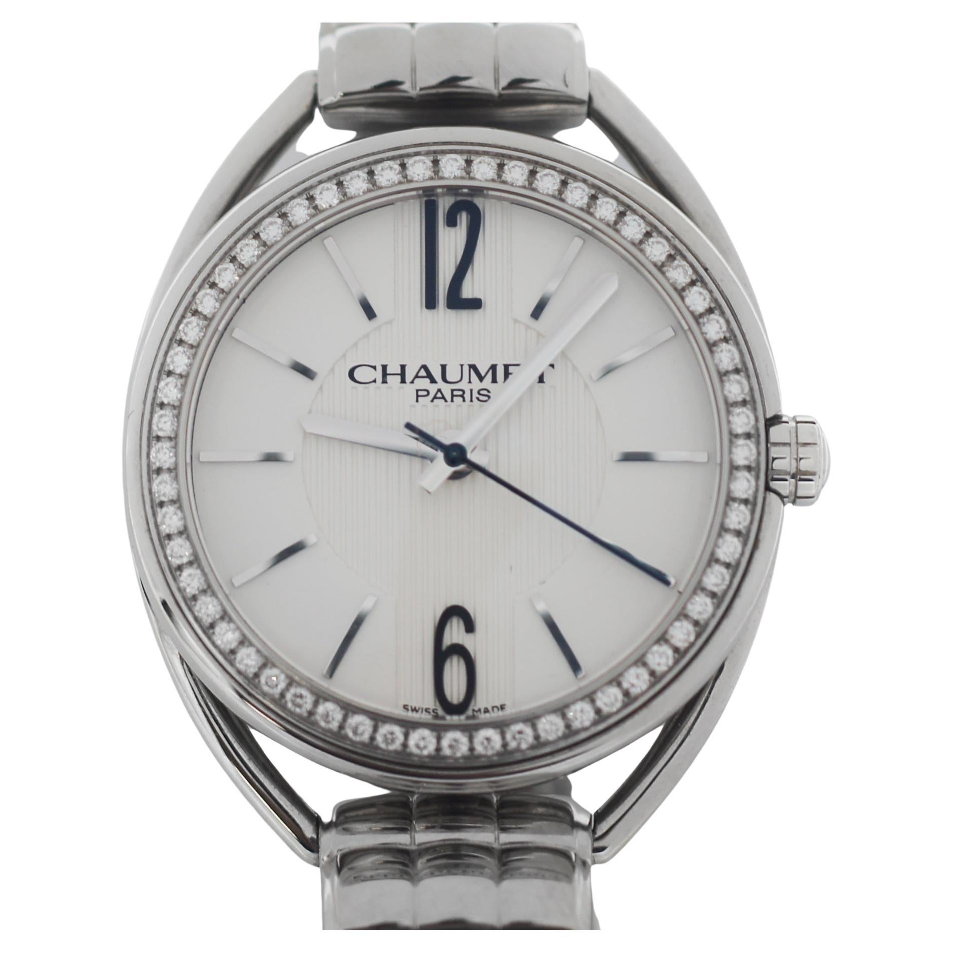 Chaumet Paris Liens Stainless Steel Diamond Watch For Sale