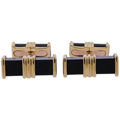 Chaumet Paris Onyx Gold Cufflinks