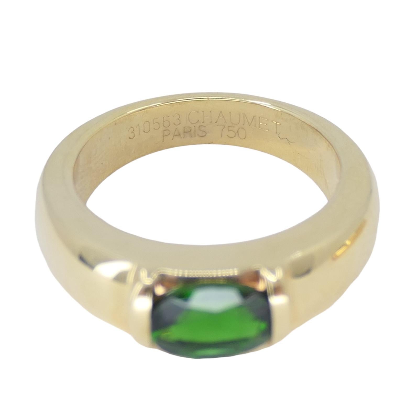 Chaumet París Pareja de anillos de oro con turmalina en Bueno Estado en Beverly Hills, CA