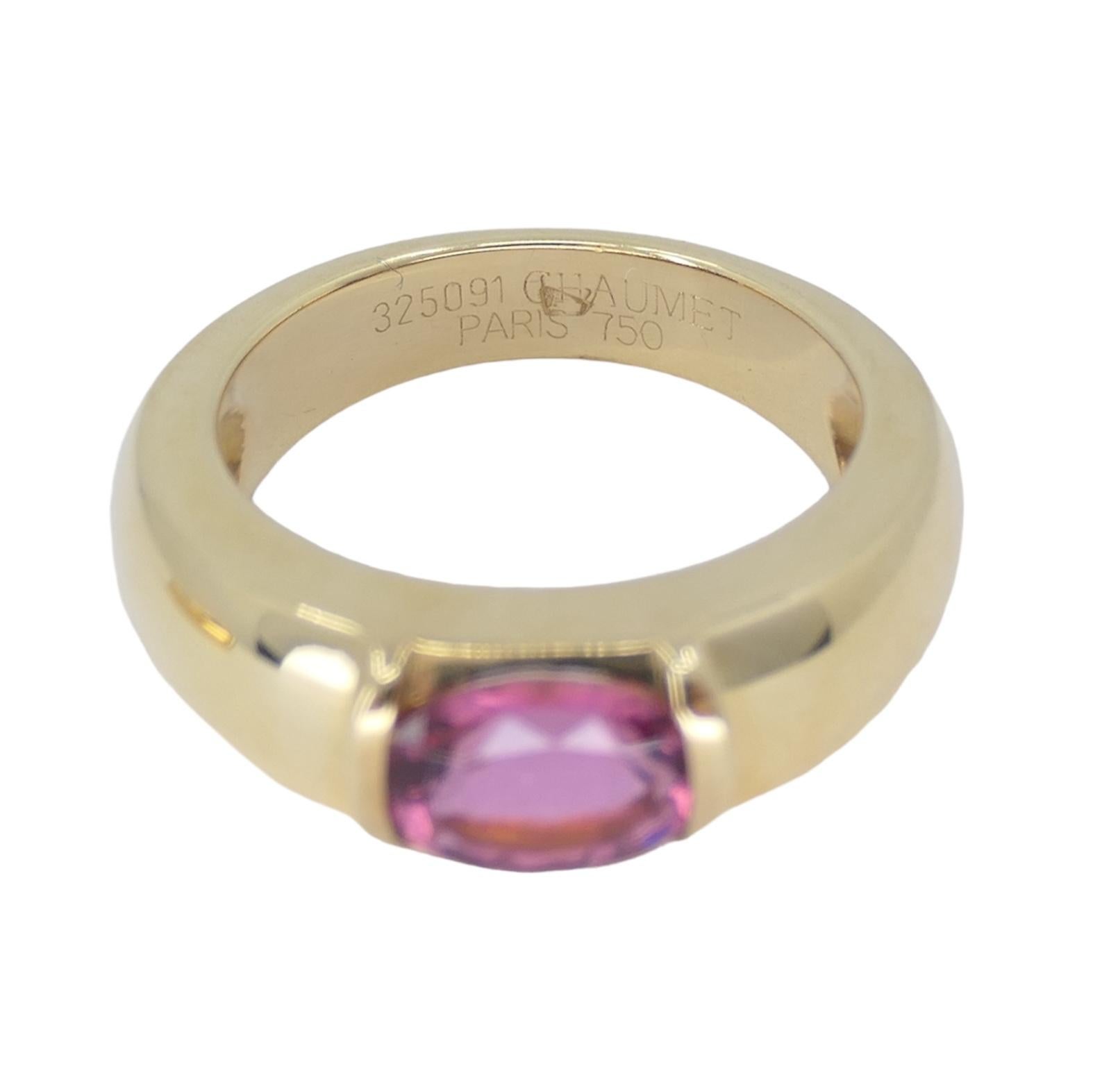 Chaumet Paris Pair of Tourmaline Gold Rings For Sale 1