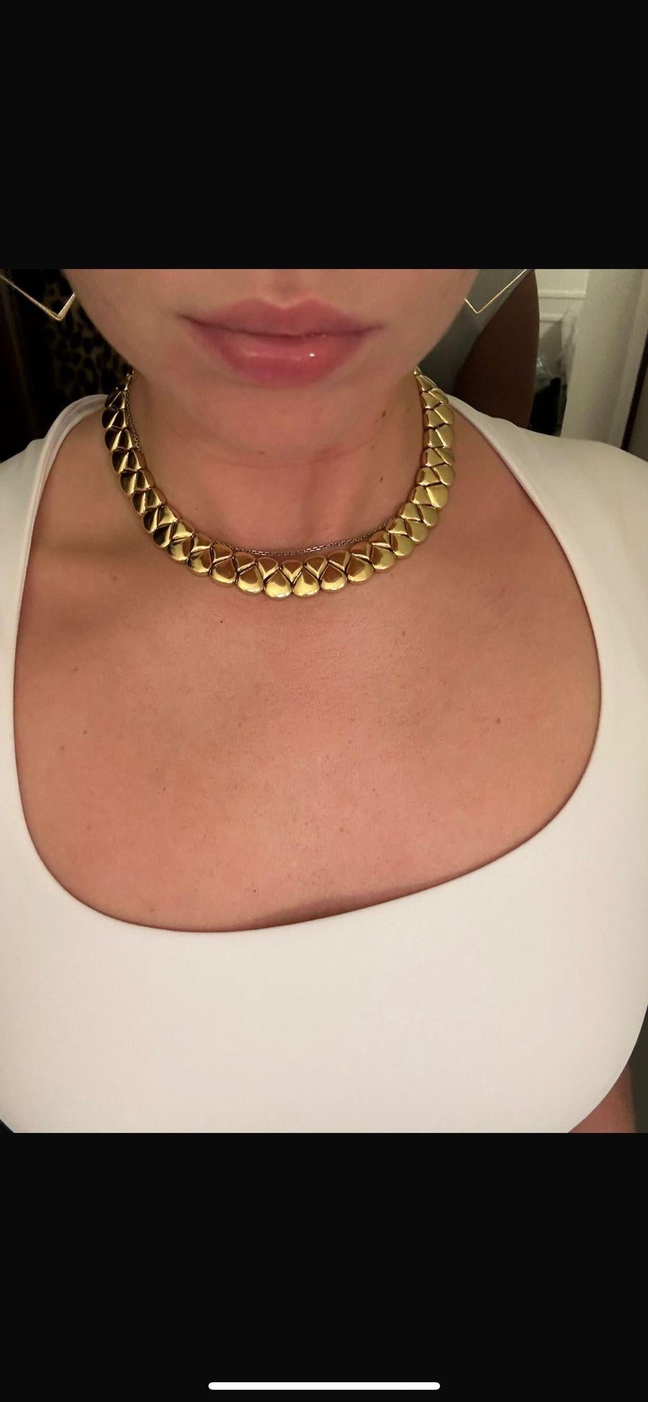 Chaumet Paris Retro French Heavy Choker Necklace in 18 Karat Yellow Gold 3