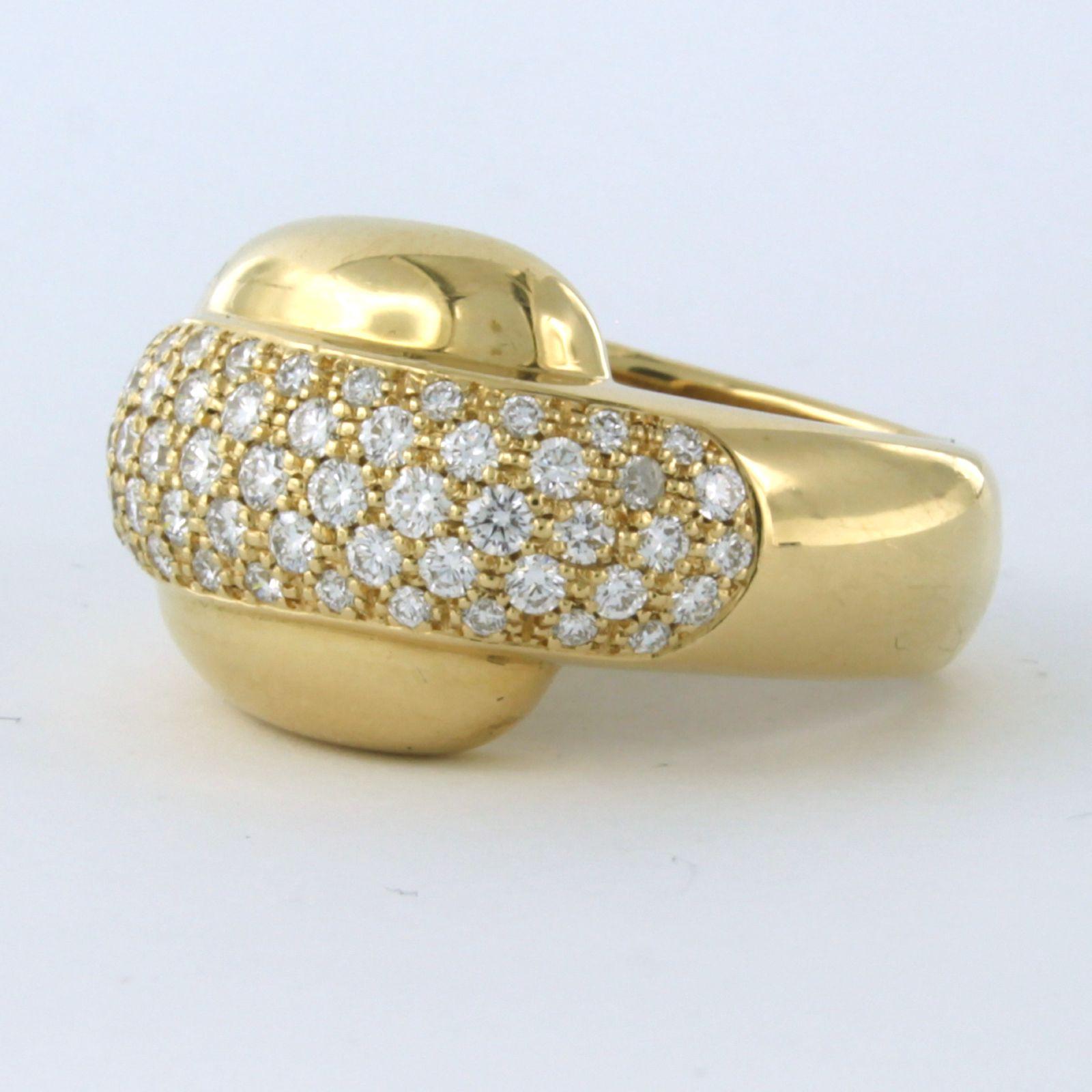 Modern CHAUMET PARIS ring with diamonds 18k yellow gold For Sale
