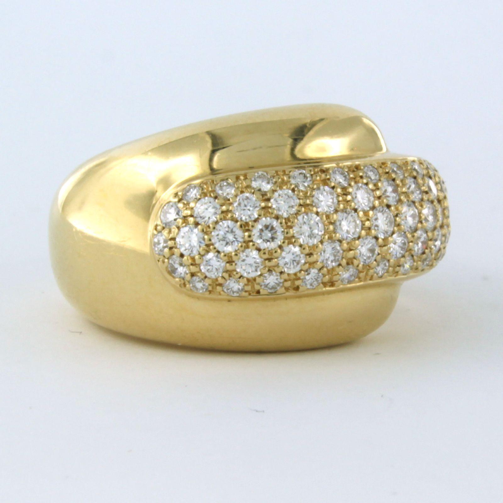 Brilliant Cut CHAUMET PARIS ring with diamonds 18k yellow gold For Sale