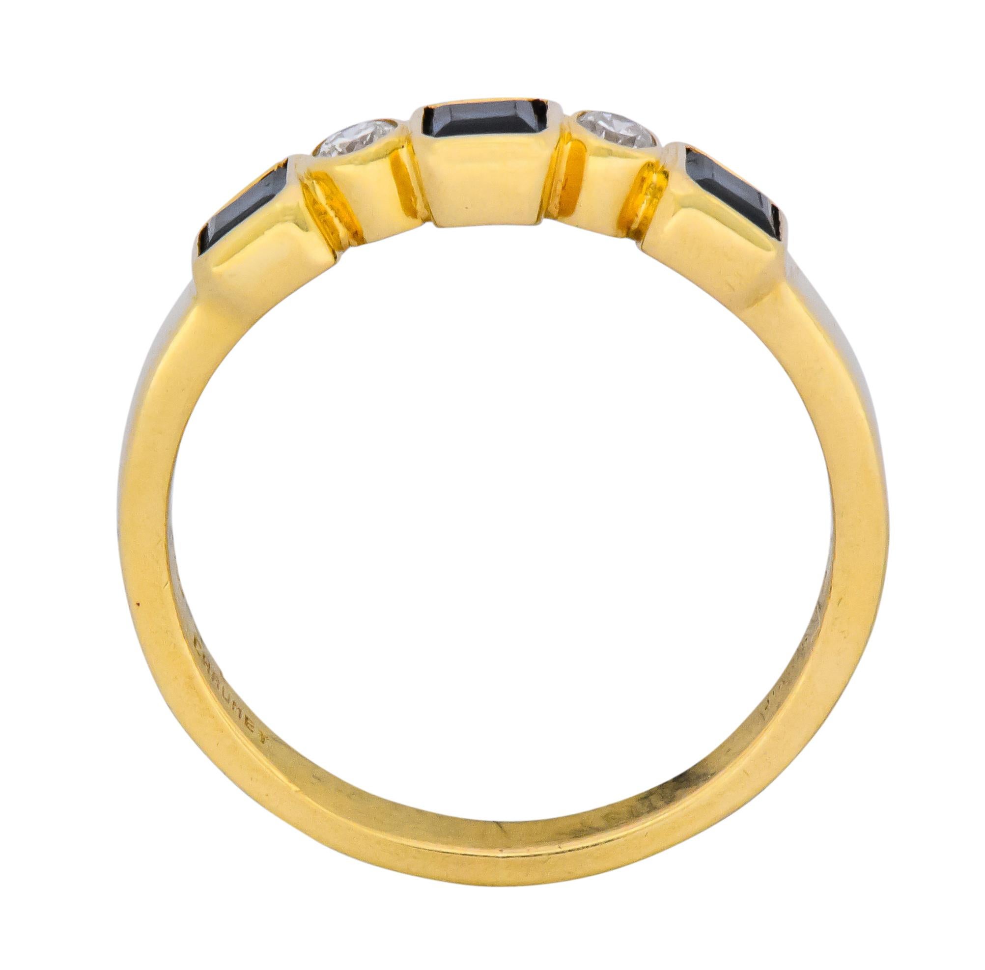 Chaumet Paris Sapphire Diamond 18 Karat Gold Stacking Ring 2