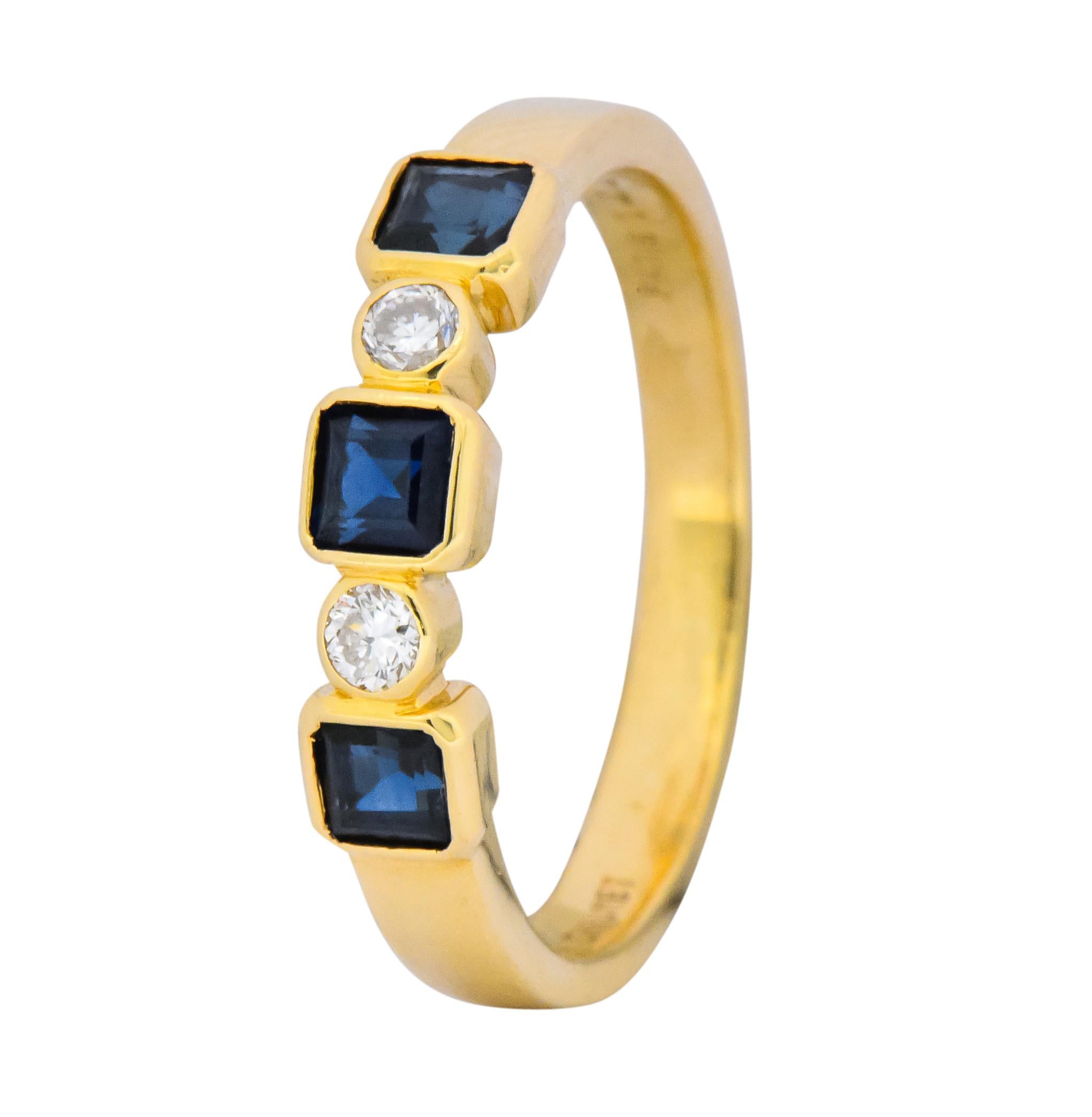 Chaumet Paris Sapphire Diamond 18 Karat Gold Stacking Ring 3