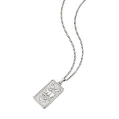 Chaumet Paris Sterling Silver Taurus Zodiac Plaque Pendant Necklace