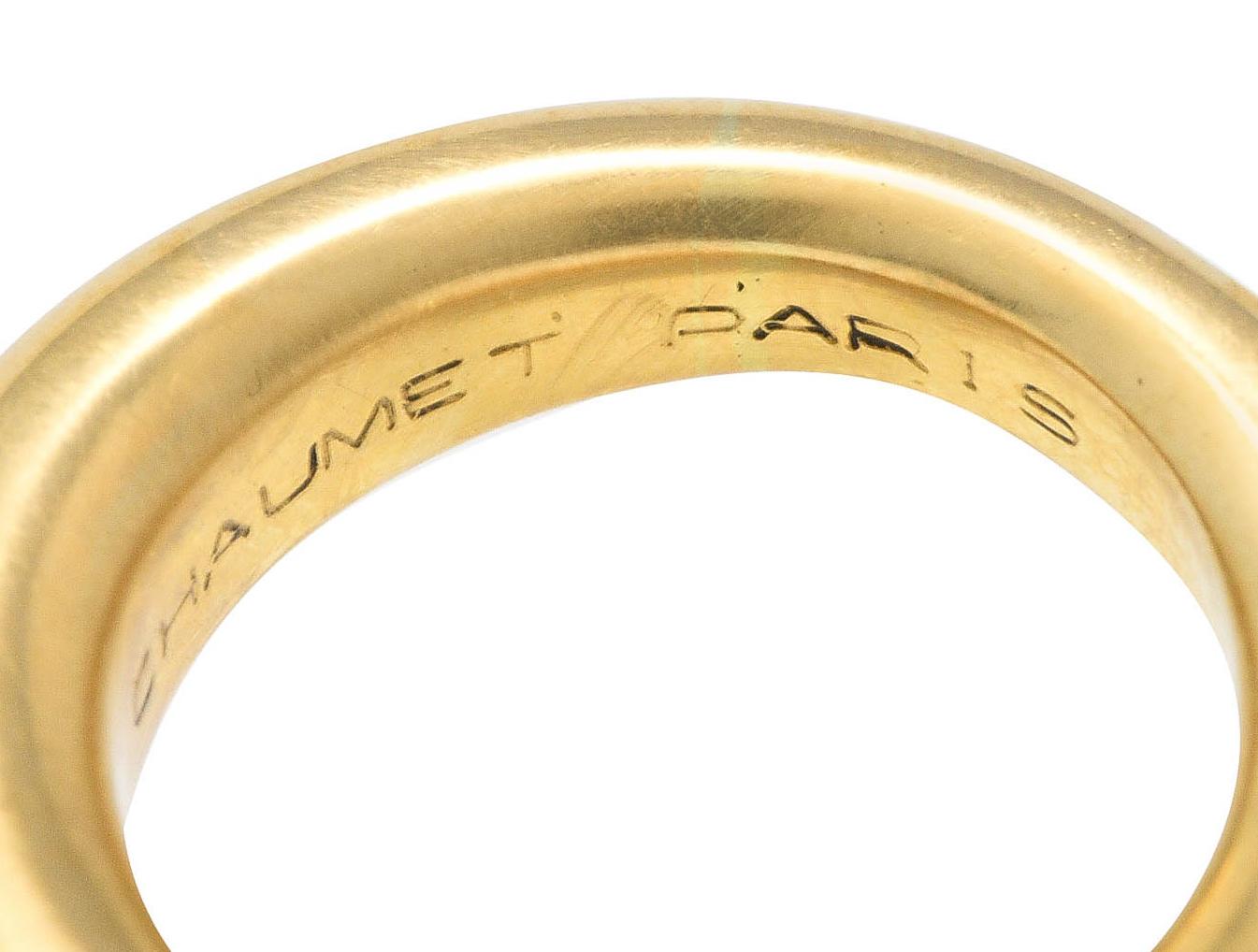Chaumet Paris Vintage Diamond 18 Karat Yellow Gold Starburst Puffy Band Ring In Excellent Condition In Philadelphia, PA