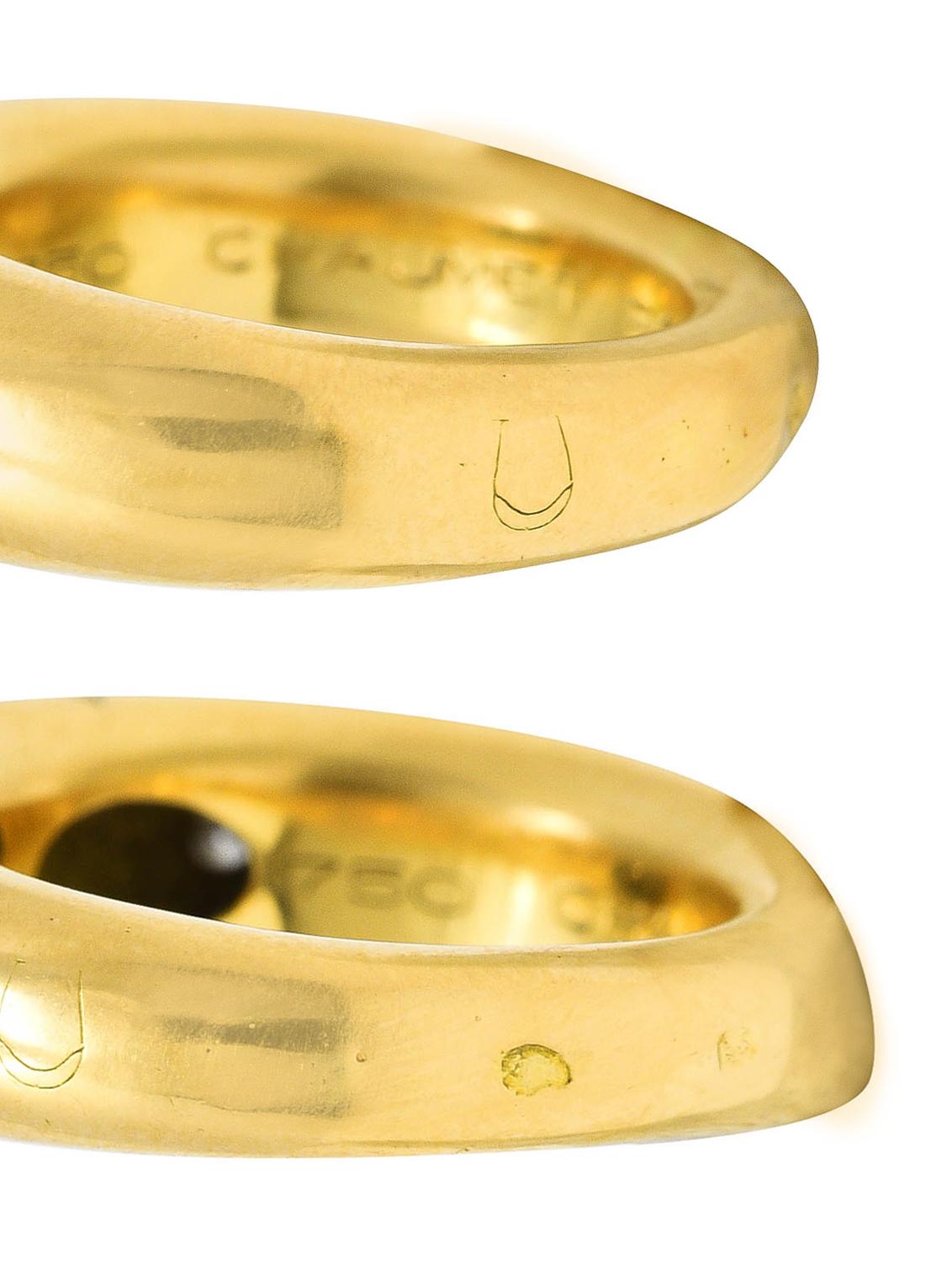 Women's or Men's Chaumet Paris Vintage Diamond 18 Karat Yellow Gold Starburst Puffy Band Ring