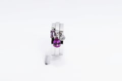 Chaumet Anello Charm con zaffiro rosa e diamante in oro 18 carati