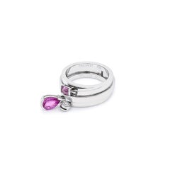 Chaumet Pink Sapphire and Diamond 18 Carat Gold Charm Ring