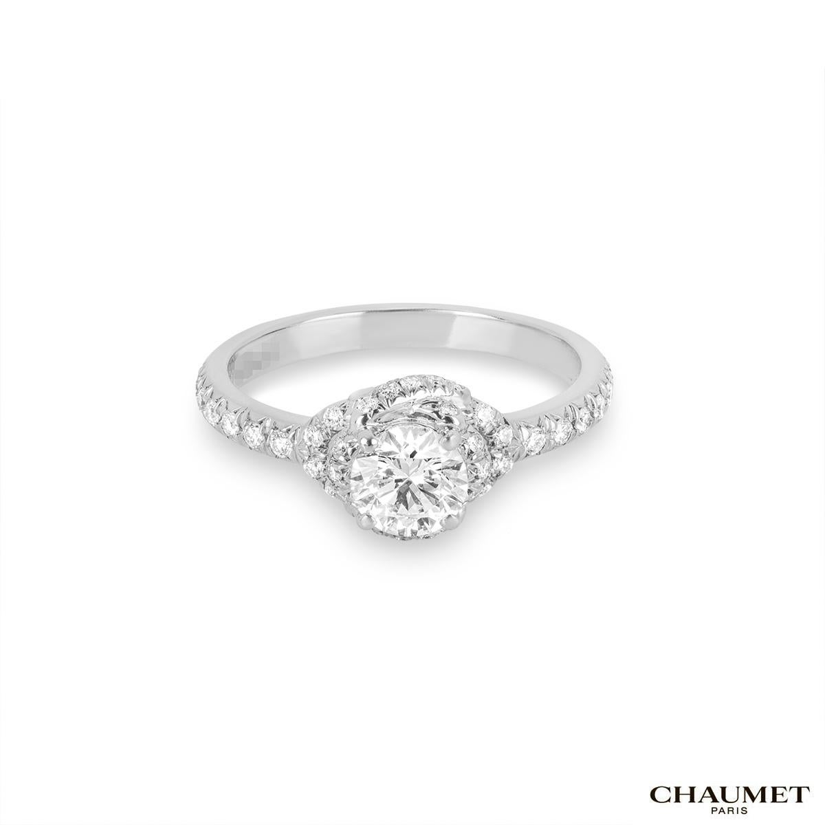 Chaumet Platin Liens D''amour Diamantring 0,51 Karat G/VVS2 (Rundschliff)
