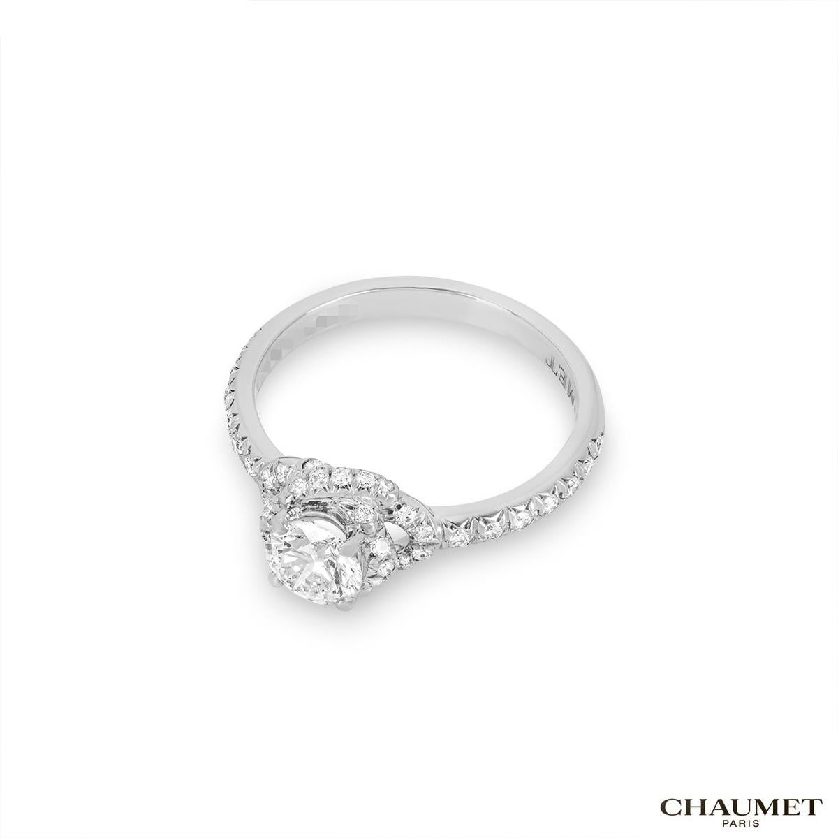 Chaumet Platinum Liens D'amour Diamond Ring 0.51ct G/VVS2  In Excellent Condition In London, GB