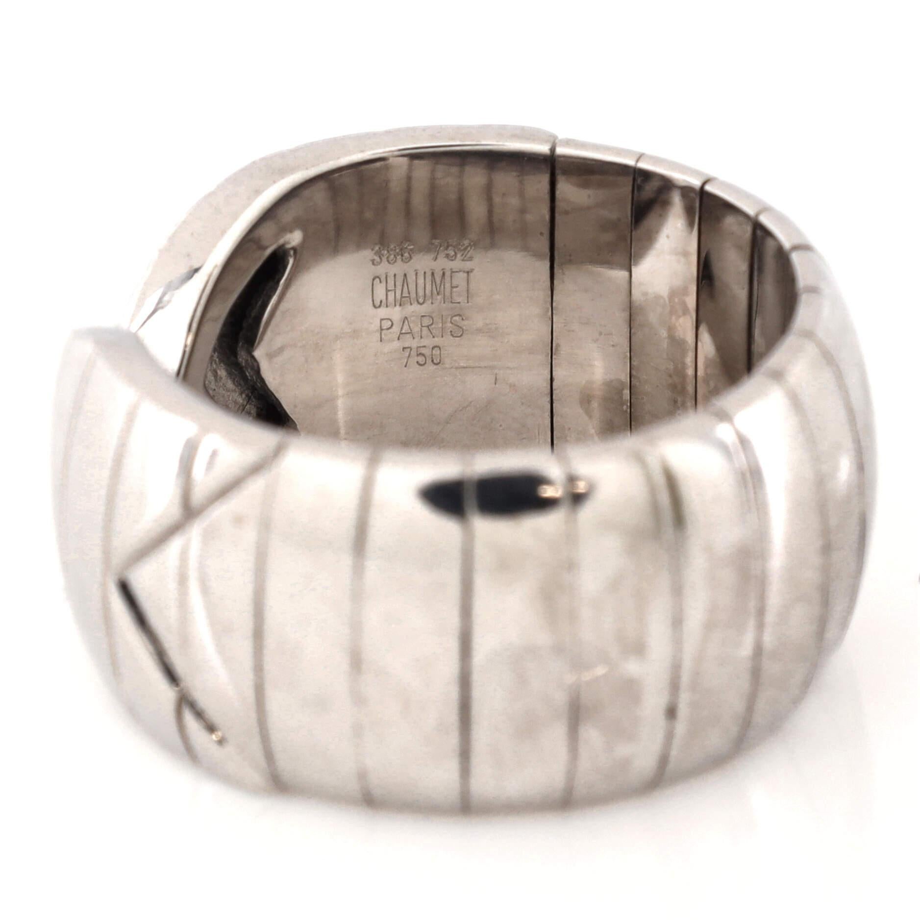 Women's or Men's Chaumet Plume Ring 18k White Gold