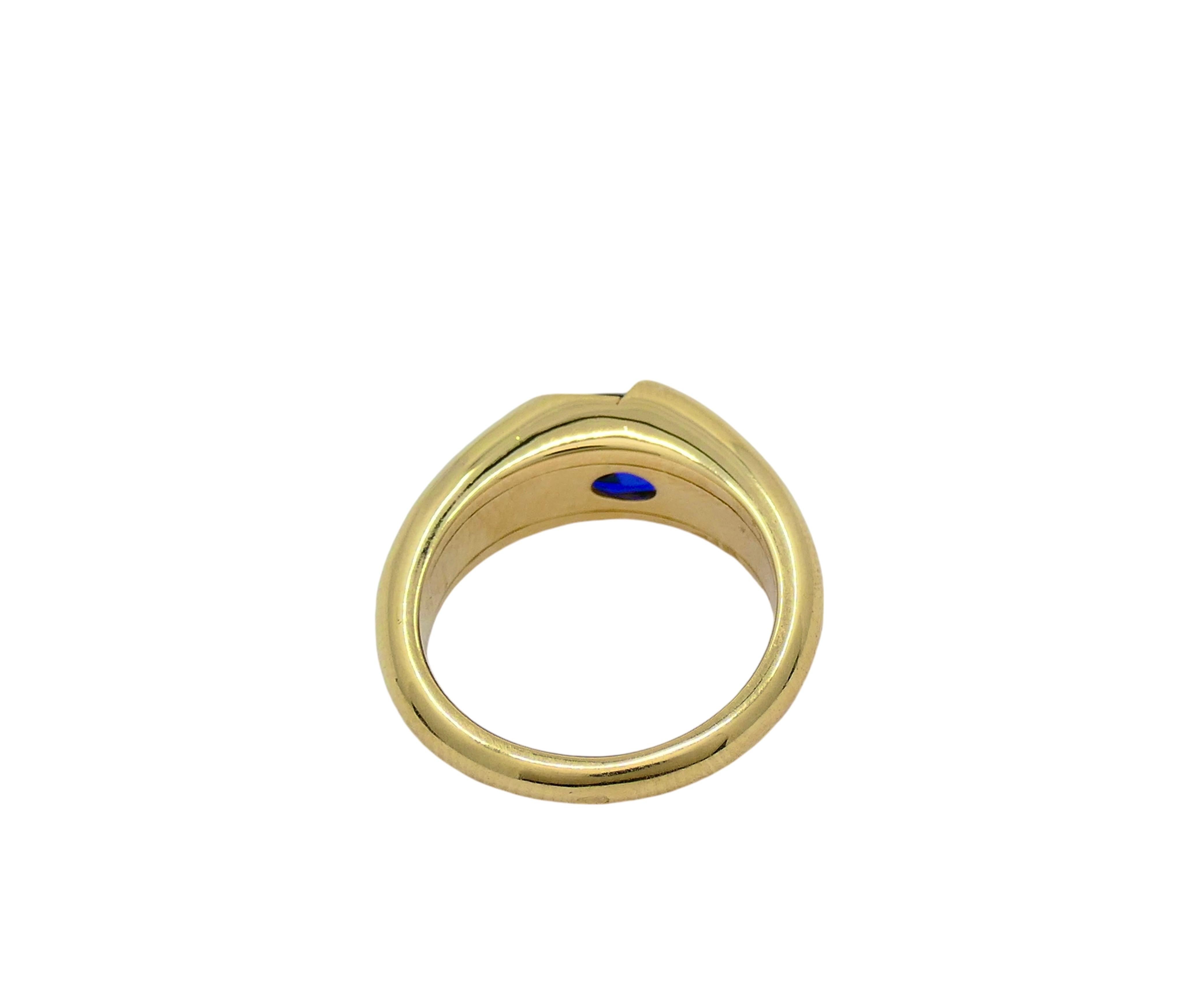 Chaumet Ring Blue Iolite 18k Gold Band For Sale 5