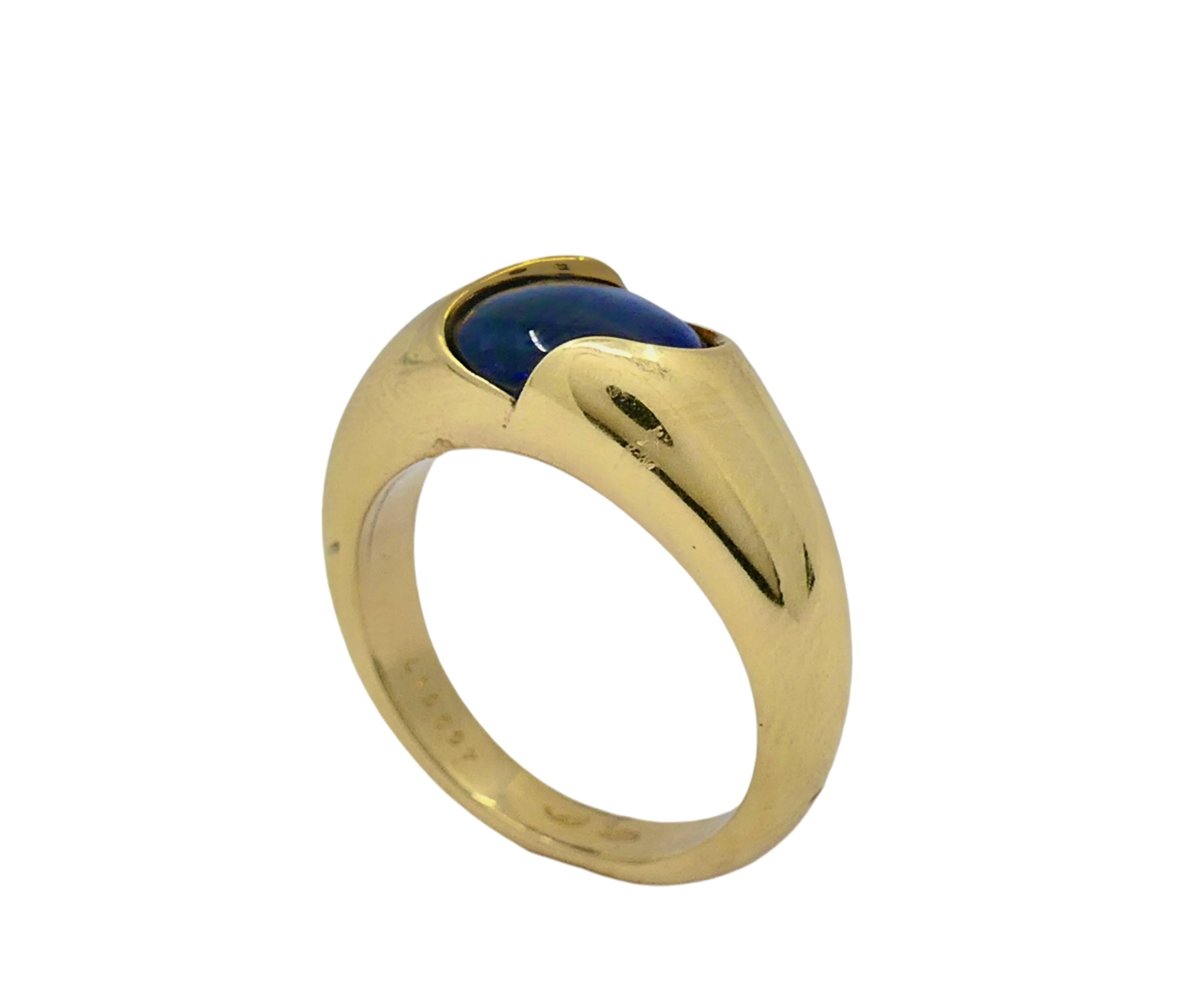 Women's Chaumet Ring Blue Iolite 18k Gold Band For Sale