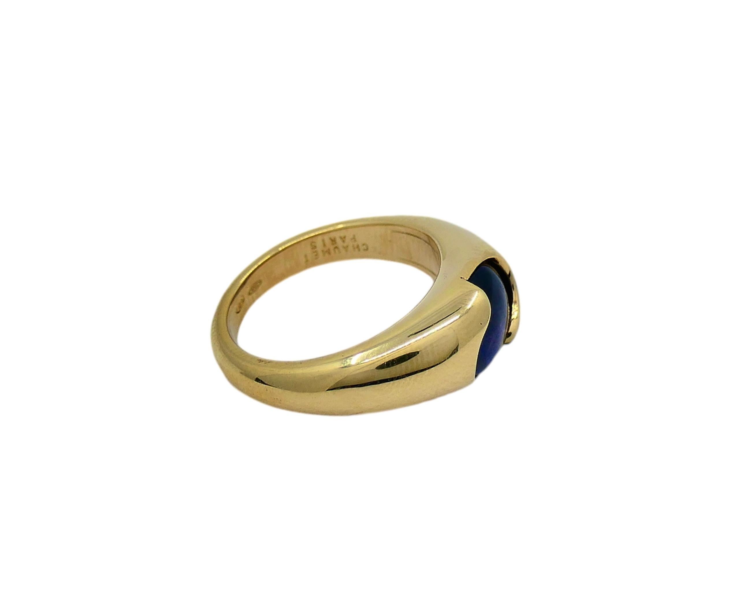 Chaumet Ring Blue Iolite 18k Gold Band For Sale 2