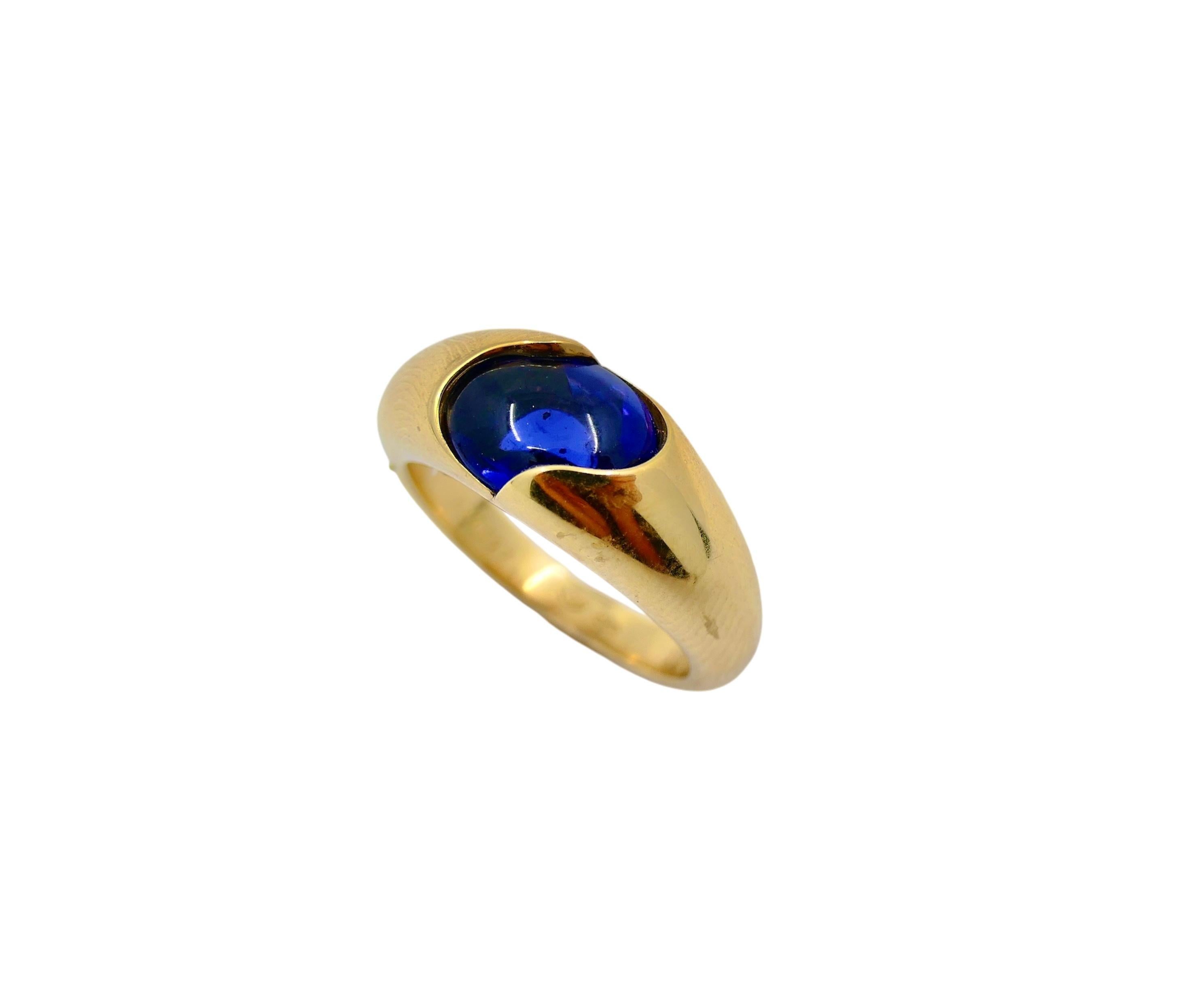 Chaumet Ring Blue Iolite 18k Gold Band For Sale 4