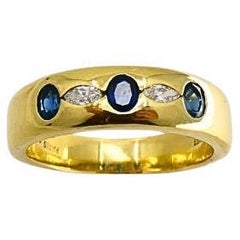 Chaumet Ring Goldband Saphir Diamant