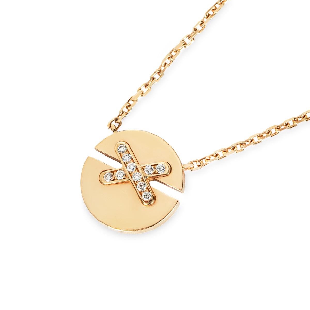 Round Cut Chaumet Rose Gold Jeux De Liens Harmony Small Pendant For Sale
