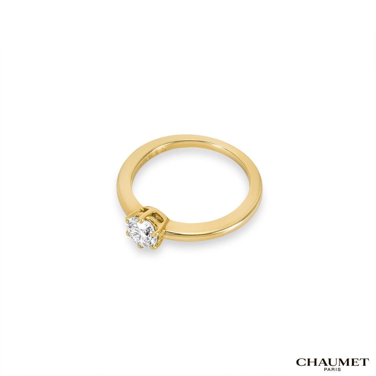 Chaumet Bague de fiançailles diamant taille brillant rond .44ct G/VS Excellent état - En vente à London, GB