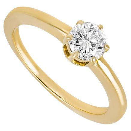 Chaumet Bague de fiançailles diamant taille brillant rond .44ct G/VS en vente