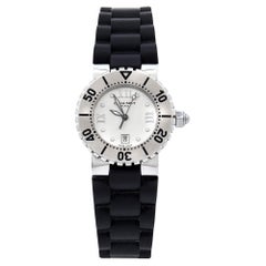 Chaumet Silver Stainless Steel Rubber Class One 622 Women's Wristwatch 33 mm