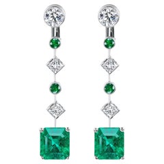 Chaumet SSEF Certified Colombian Emerald Diamond Earrings