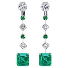 Chaumet SSEF Certified Colombian Emerald Diamond Earrings