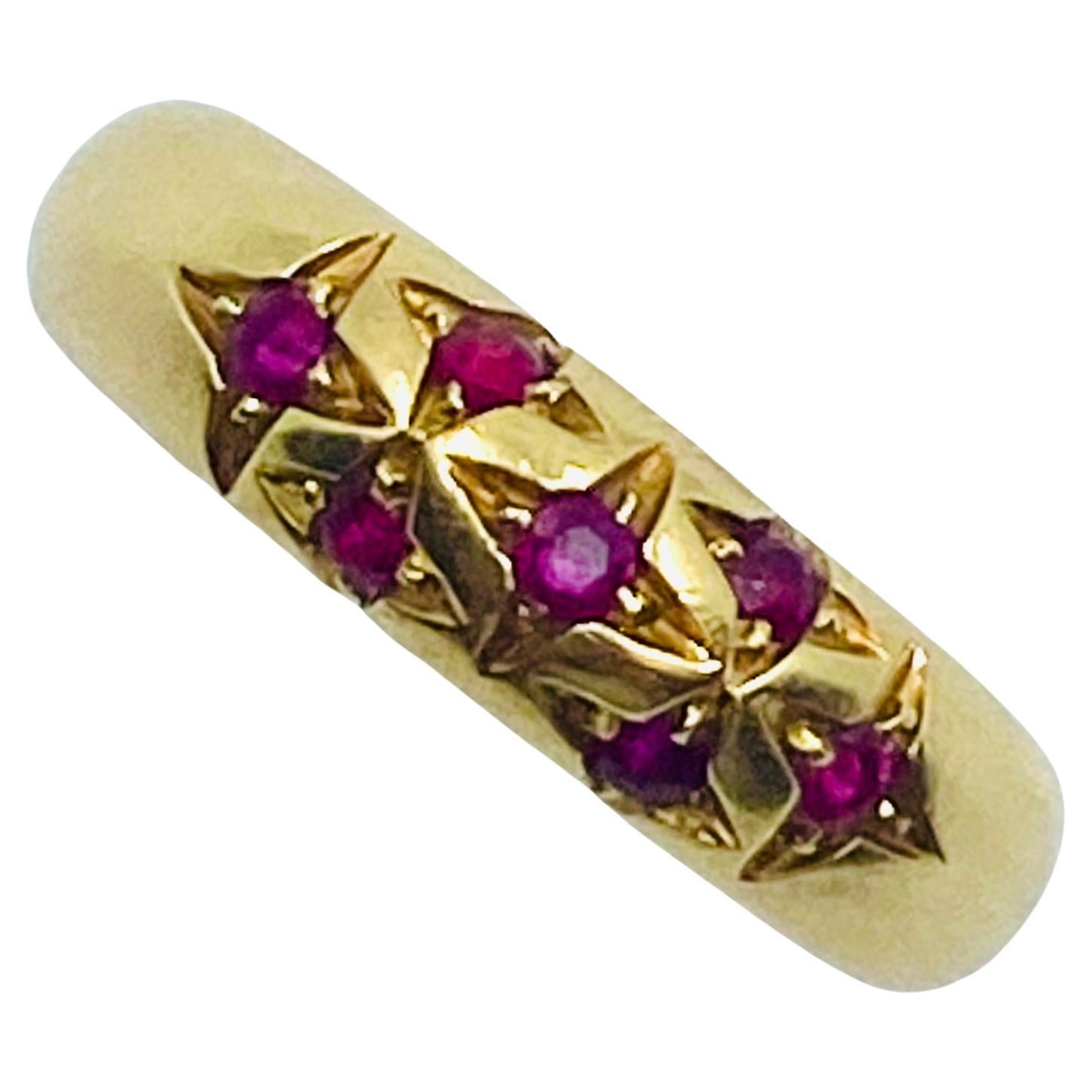 Mixed Cut Chaumet Starry Ring 18k Gold Ruby