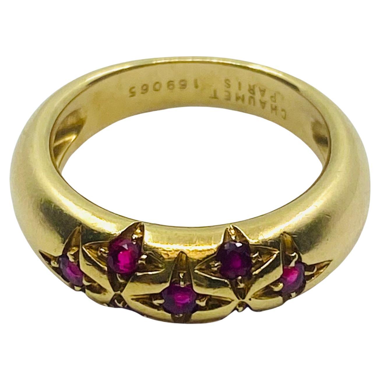 Chaumet Starry Ring 18k Gold Ruby For Sale 1