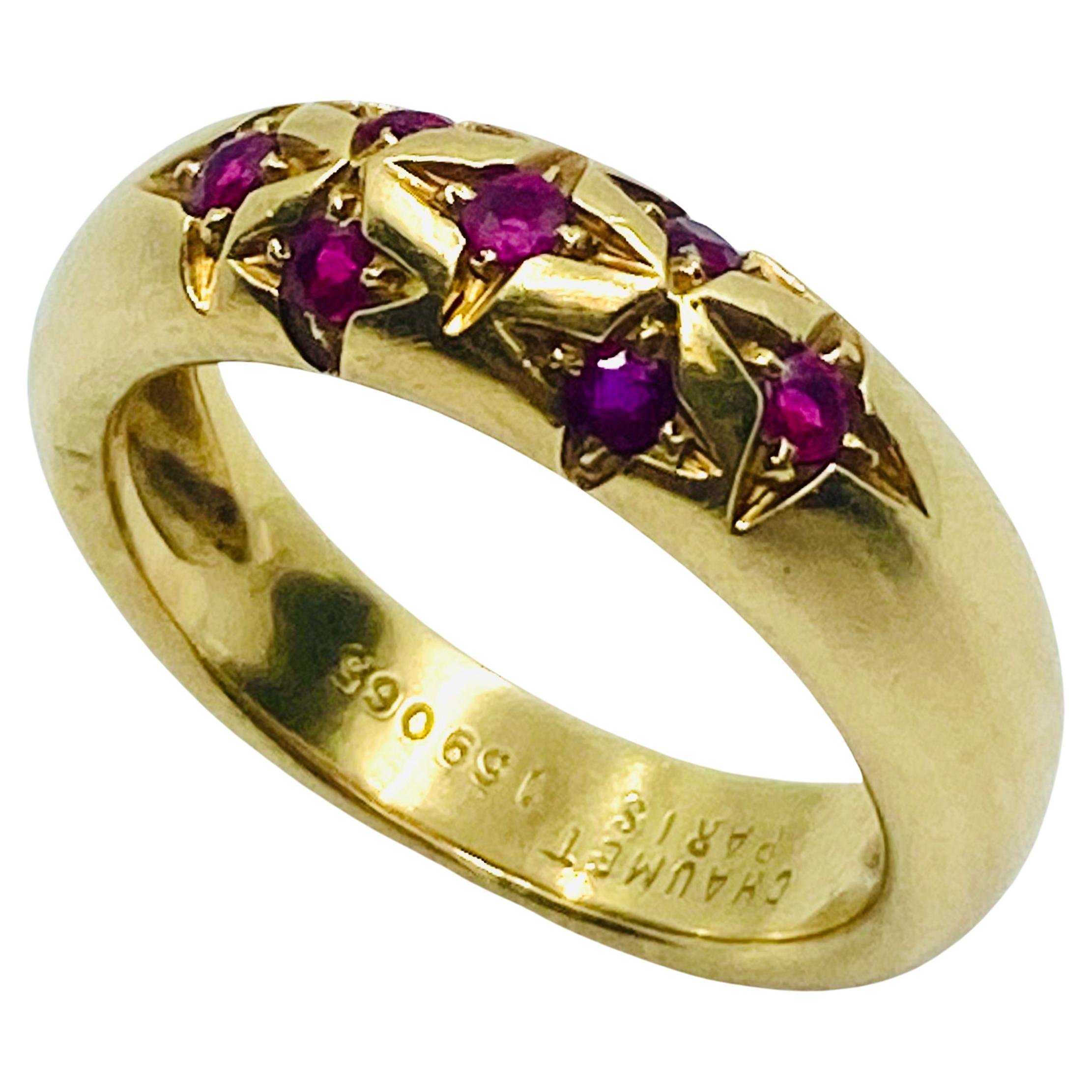Chaumet Starry Ring 18k Gold Ruby For Sale