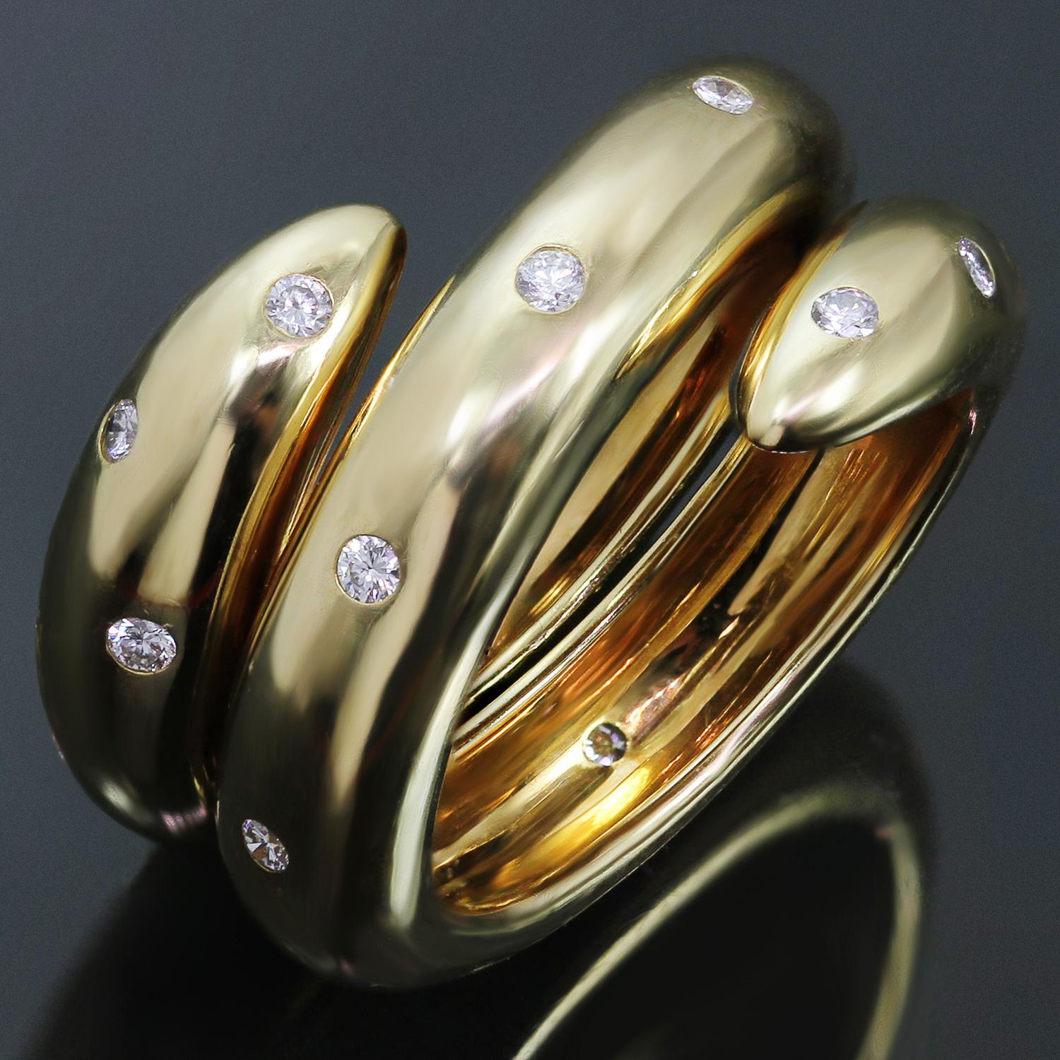 Chaumet: Gelbgold breiter Tango-Diamant-Bandring (Brillantschliff) im Angebot