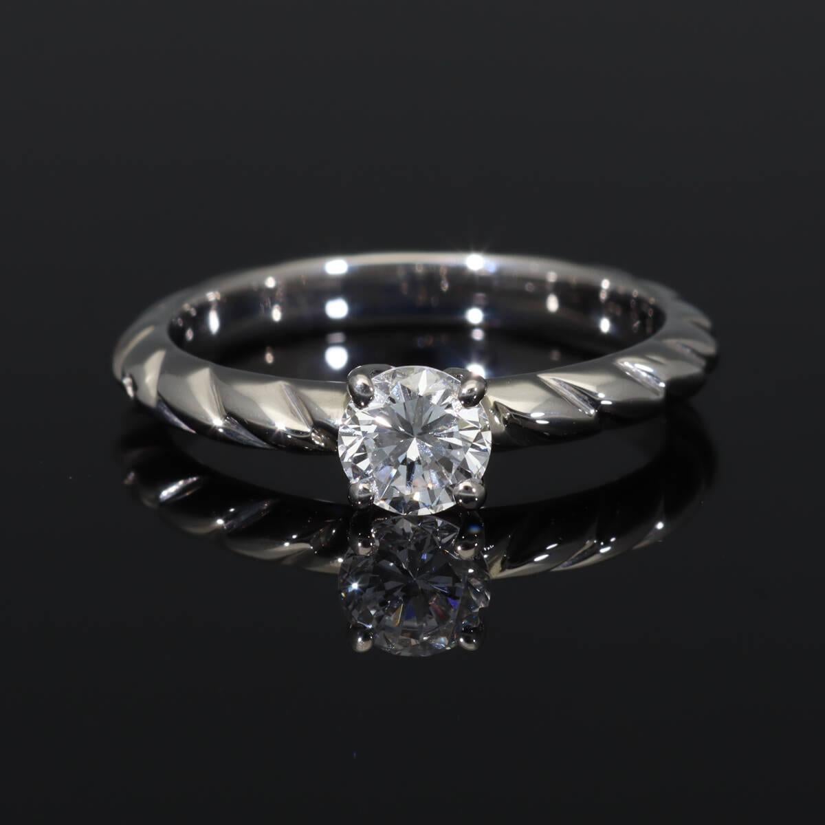 CHAUMET Torsade de Chaumet Solitär Diamant 0,41 Karat D-VVS2 Platinring US 4,5 im Angebot 5