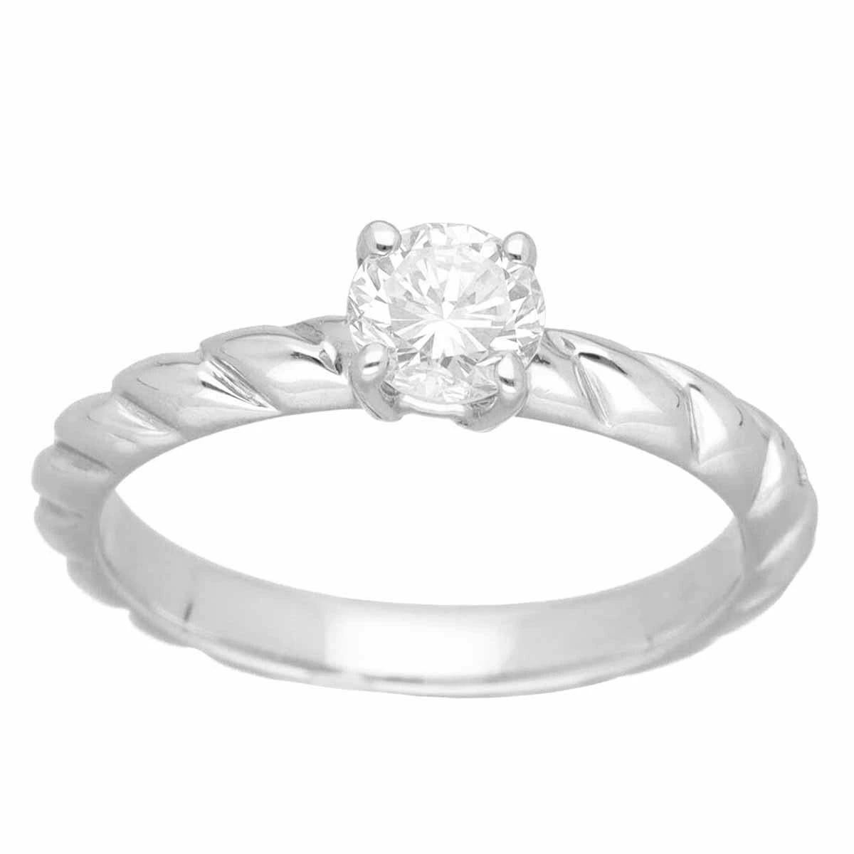 CHAUMET Torsade de Chaumet Solitär Diamant 0,41 Karat D-VVS2 Platinring US 4,5 (Rundschliff) im Angebot