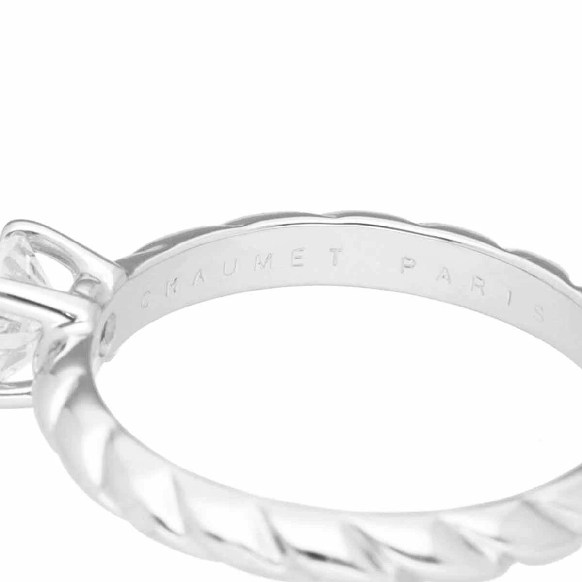 CHAUMET Torsade de Chaumet Solitär Diamant 0,41 Karat D-VVS2 Platinring US 4,5 Damen im Angebot