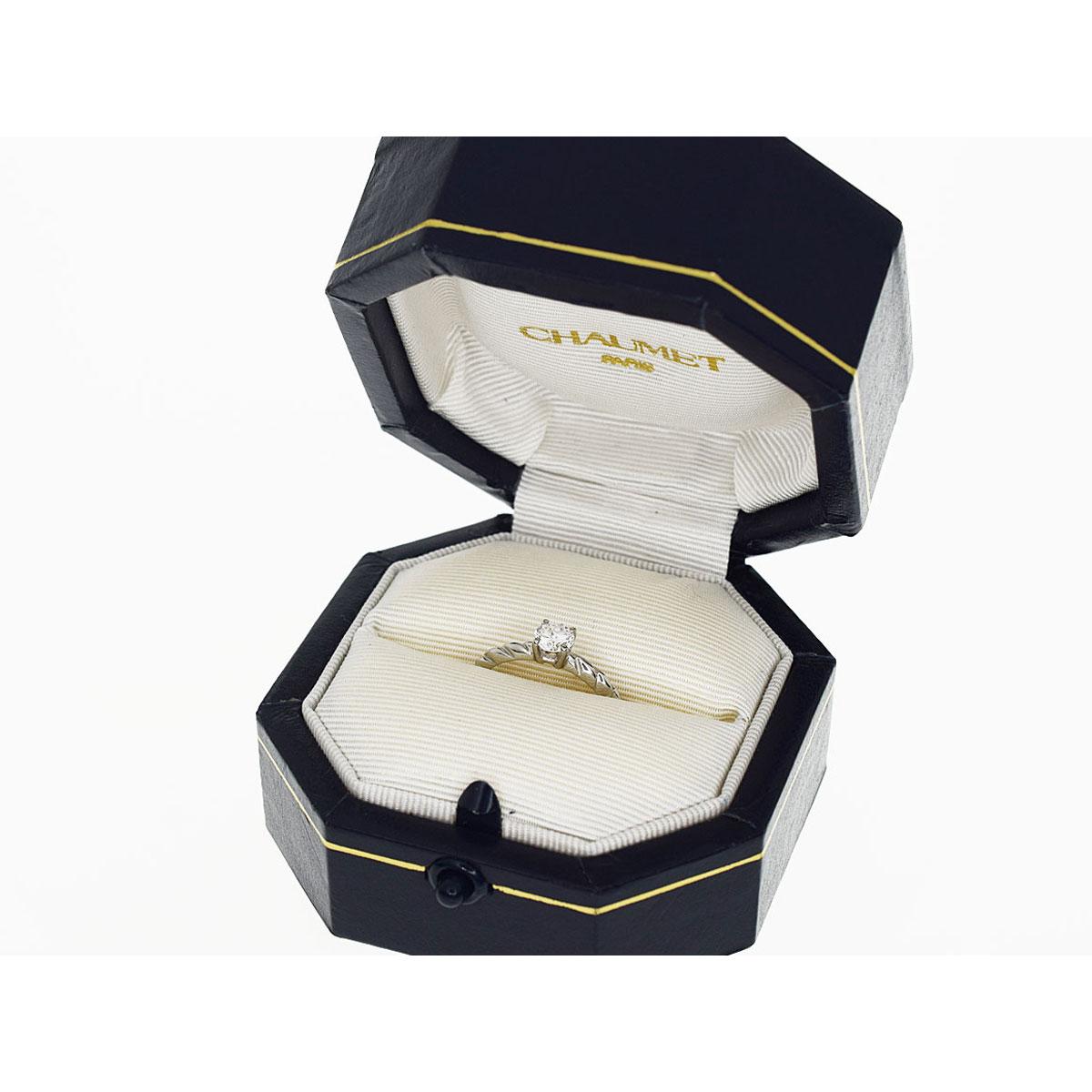 CHAUMET Torsade de Chaumet Solitaire Diamond 0.41ct D-VVS2 Platinum Ring US 4.5 In Good Condition For Sale In Tokyo, JP