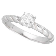 CHAUMET Torsade de Chaumet Solitär Diamant 0,41 Karat D-VVS2 Platinring US 4,5