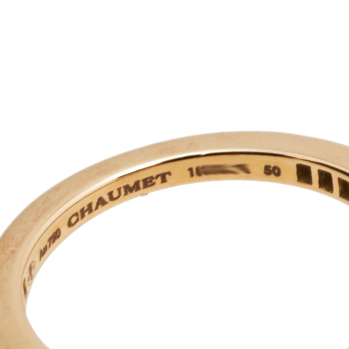 Contemporary Chaumet Triomphe de Chaumet Diamond 18K Rose Gold Wedding Band Ring Size 50