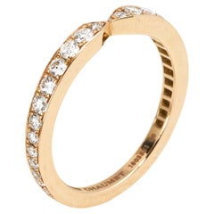 Chaumet Triomphe de Chaumet Diamond 18K Rose Gold Wedding Band Ring Size 50