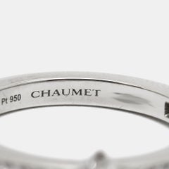 Anello Chaumet Triomphe de Chaumet con diamante in platino misura 51