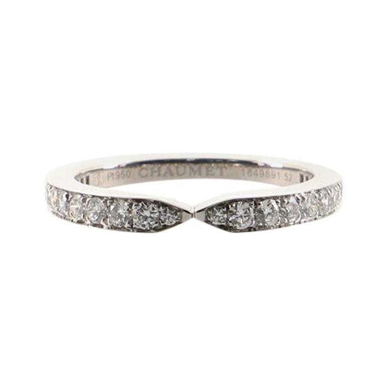 Chaumet Triomphe de Chaumet Ehering Platin mit Diamanten Ring