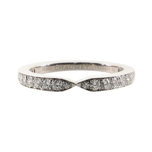 Chaumet Triomphe de Chaumet Wedding Band Platinum with Diamonds Ring at  1stDibs | triomphe de chaumet wedding band price, chaumet ring