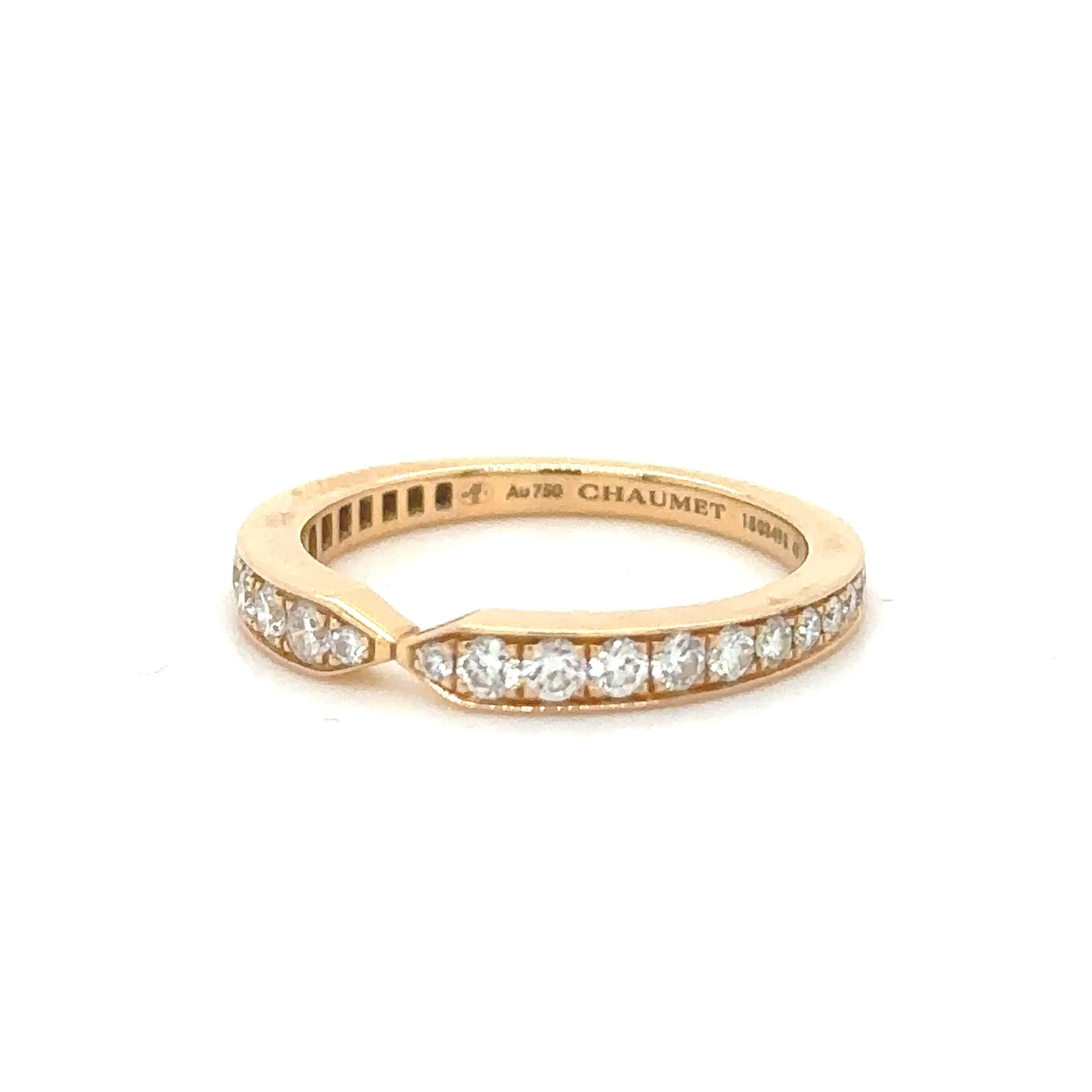 Chaumet Triomphe De Wedding Band with Diamonds For Sale at 1stDibs