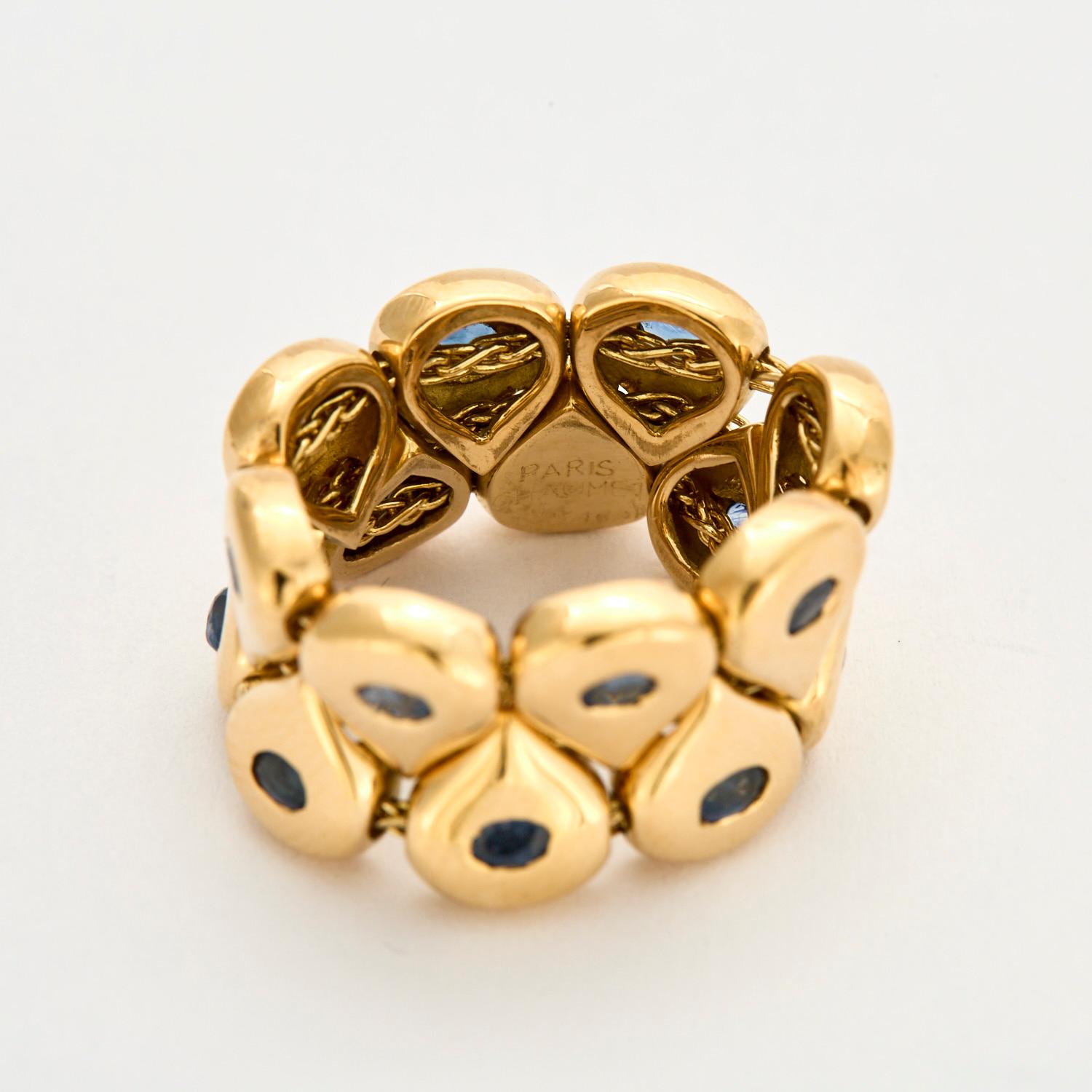 CHAUMET - Tsouka ring in yellow gold and sapphires 1