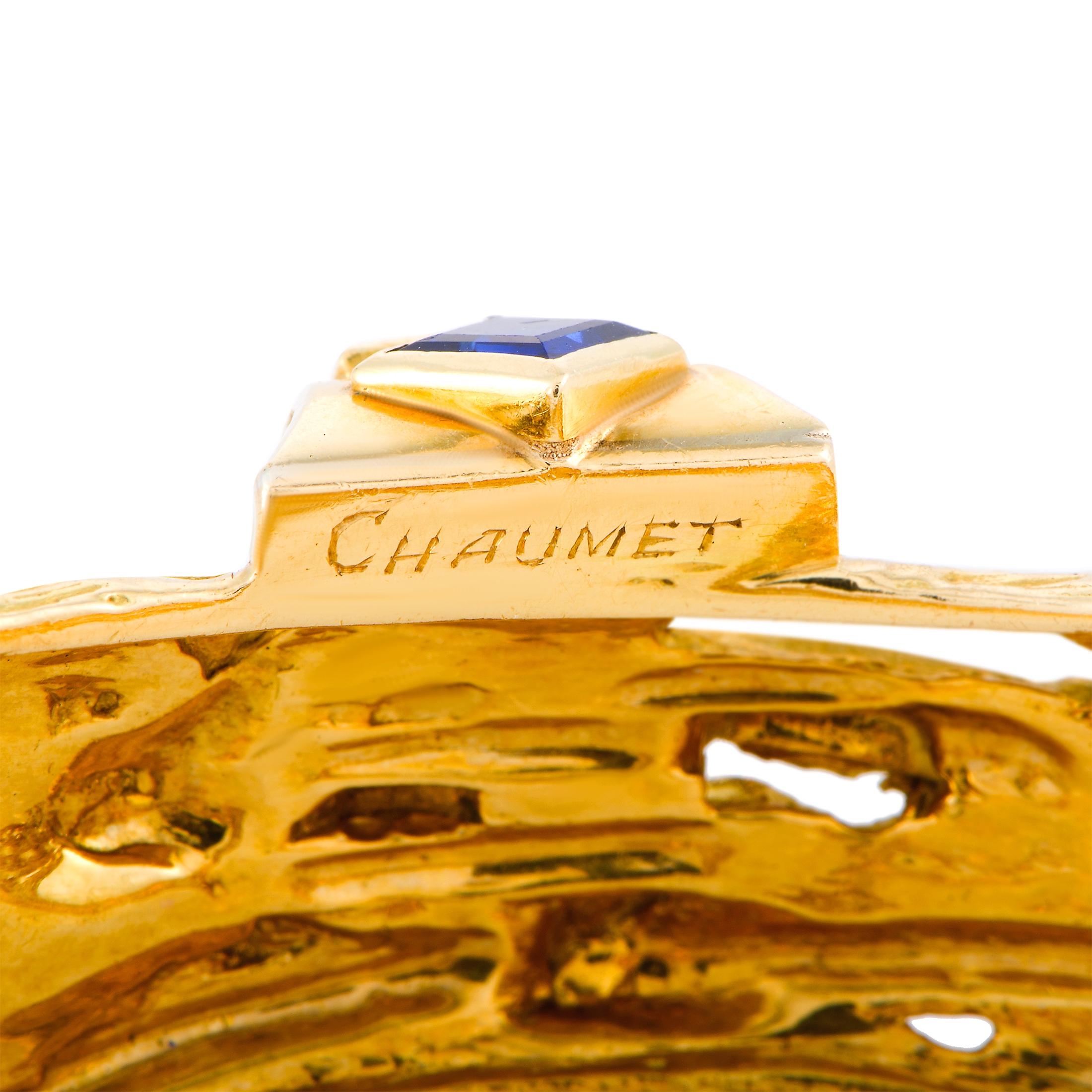 Chaumet Vintage 18 Karat Yellow Gold Diamond and Sapphire Bracelet 2