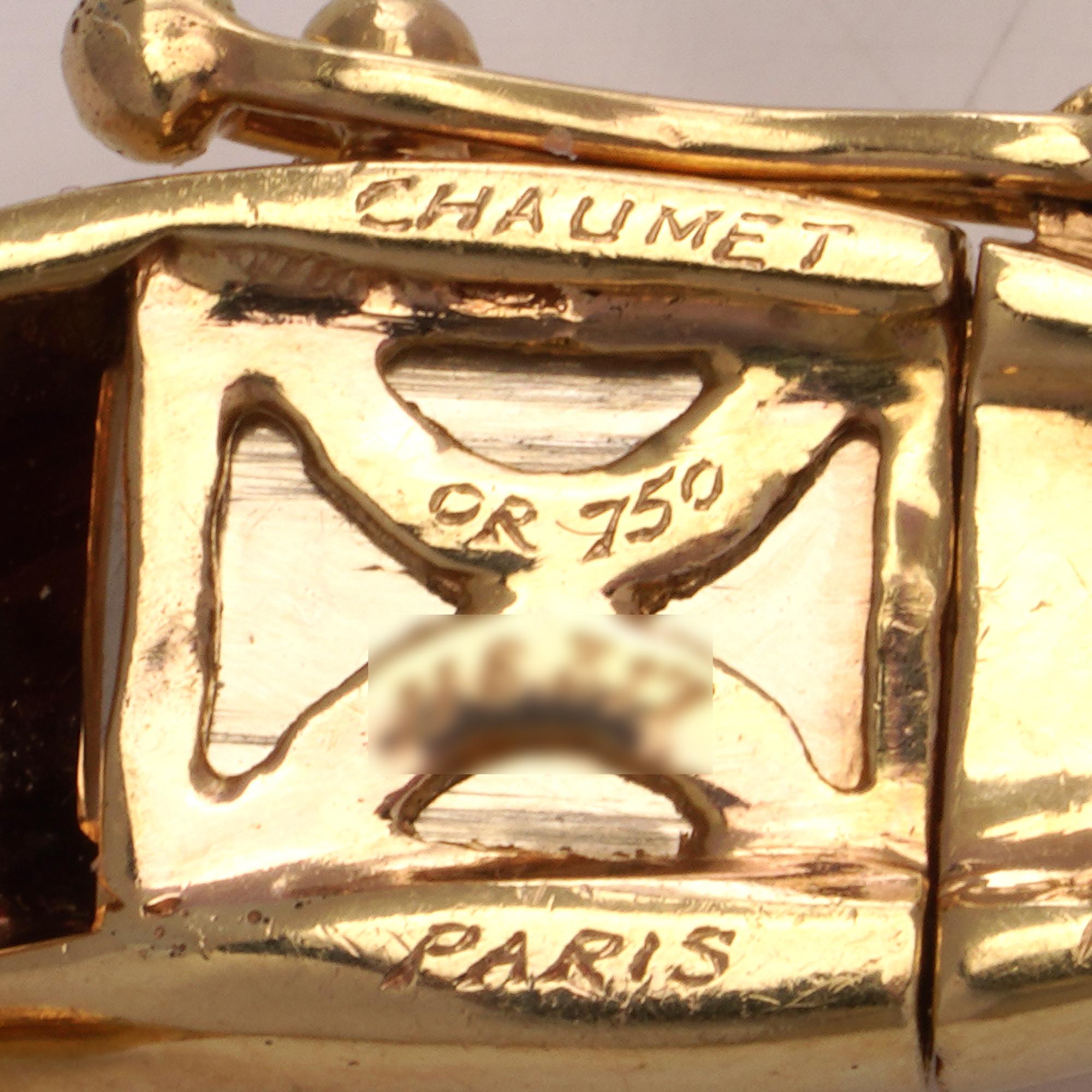 Chaumet vintage  Collier bib en or jaune et blanc 18 carats en vente 3
