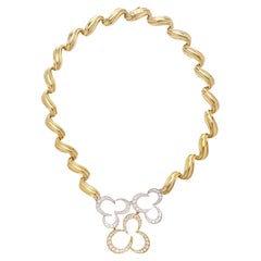 Chaumet d'epoca  Collana a pettorina in oro giallo e bianco 18 carati