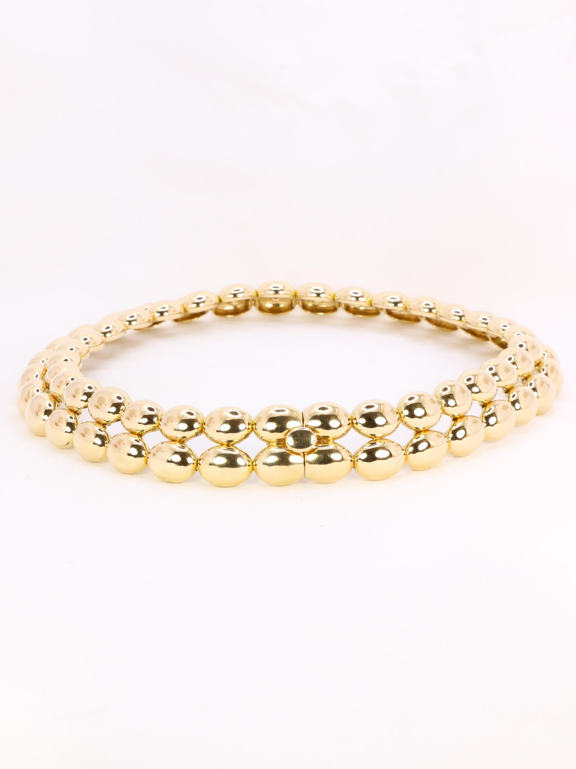 CHAUMET Vintage necklace Magellan model double row in yellow gold For Sale 6