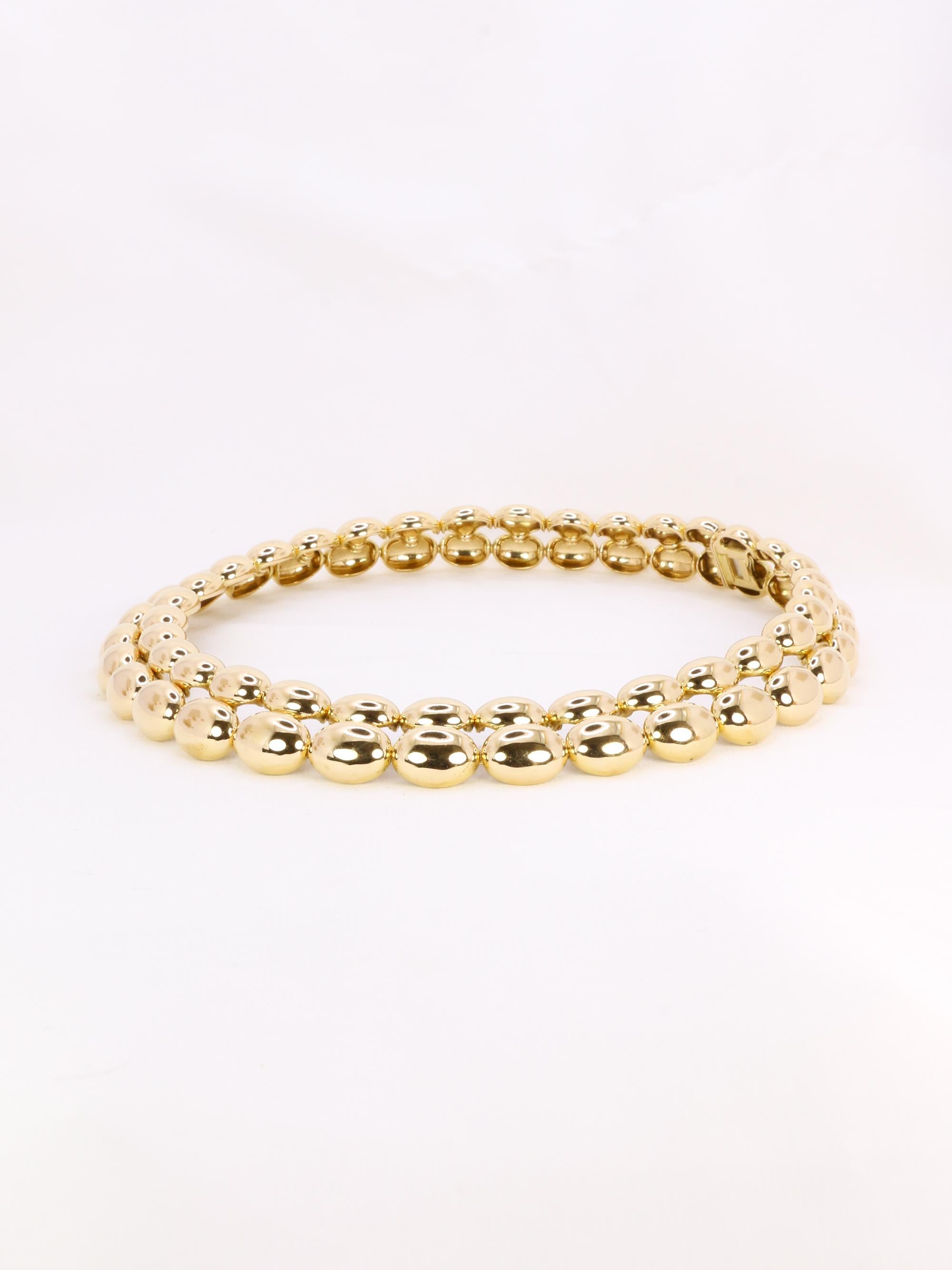 CHAUMET Vintage necklace Magellan model double row in yellow gold For Sale 7