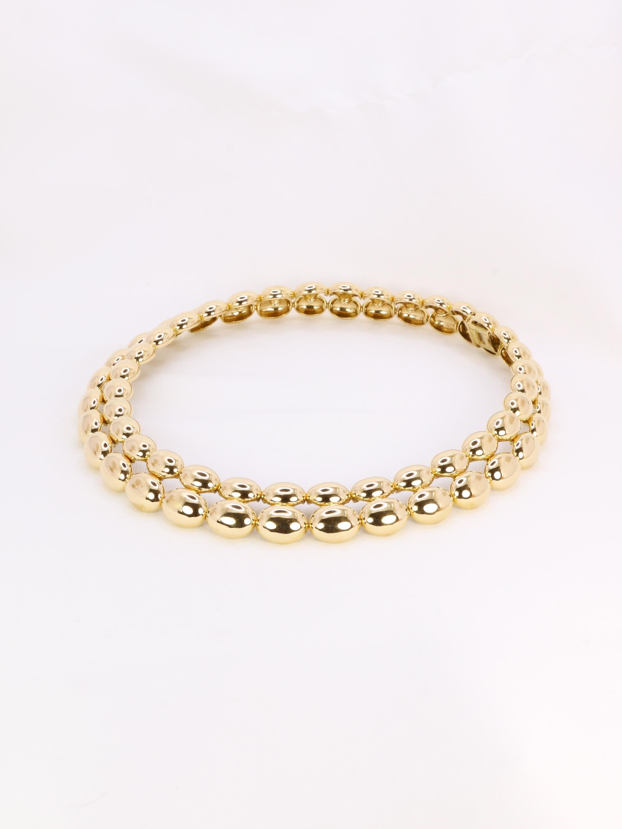 CHAUMET Vintage necklace Magellan model double row in yellow gold For Sale 8